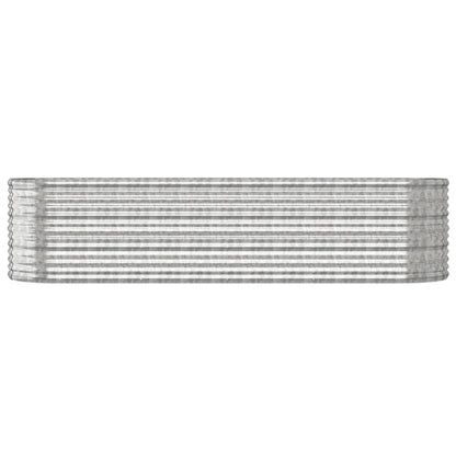 Canteiro elevado jardim 296x80x68cm aço galvanizado prateado