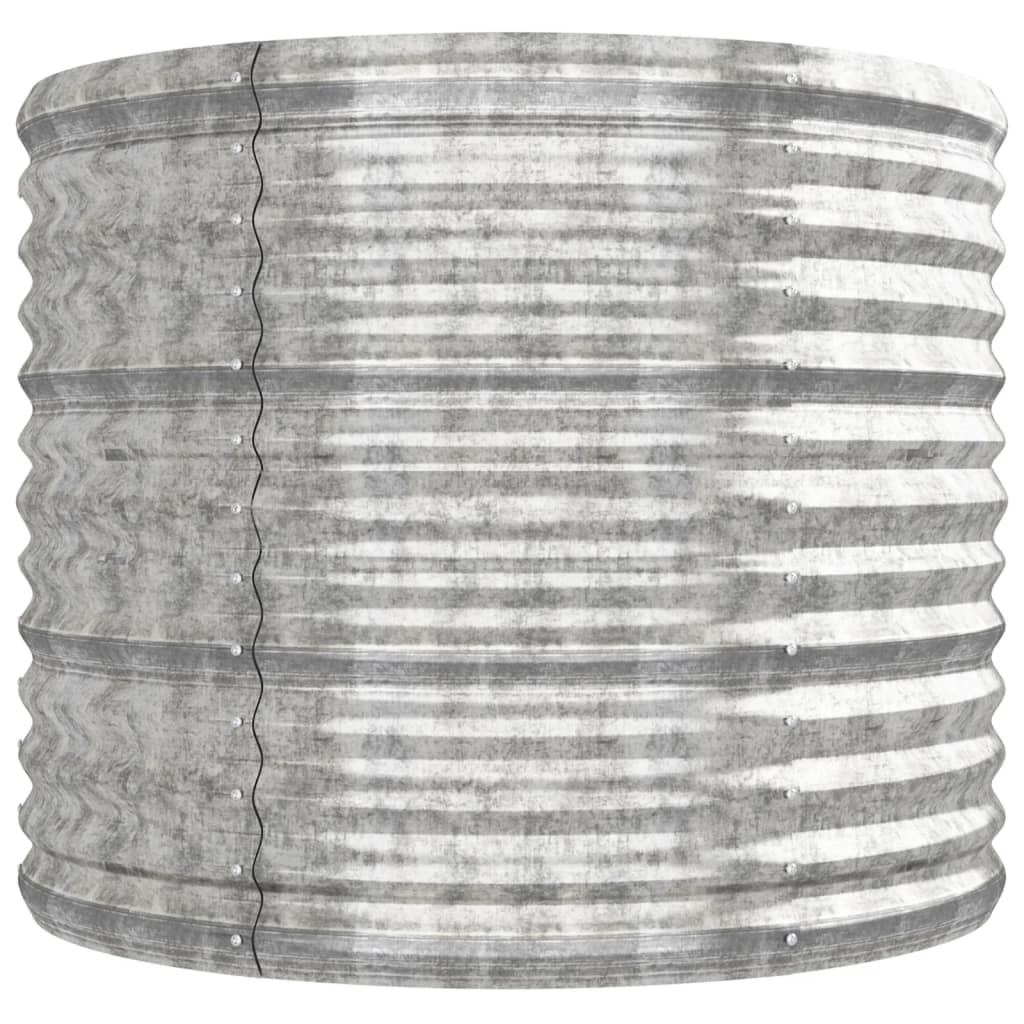 Canteiro elevado jardim 296x80x68cm aço galvanizado prateado