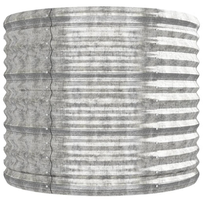 Canteiro elevado jardim 296x80x68cm aço galvanizado prateado