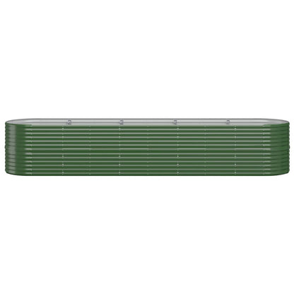 Canteiro elevado jardim 368x80x68 cm aço galvanizado verde