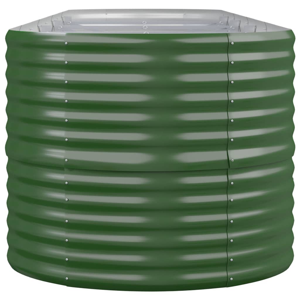 Canteiro elevado jardim 368x80x68 cm aço galvanizado verde