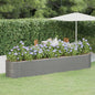 Canteiro elevado jardim 368x80x68cm aço galvanizado cinzento
