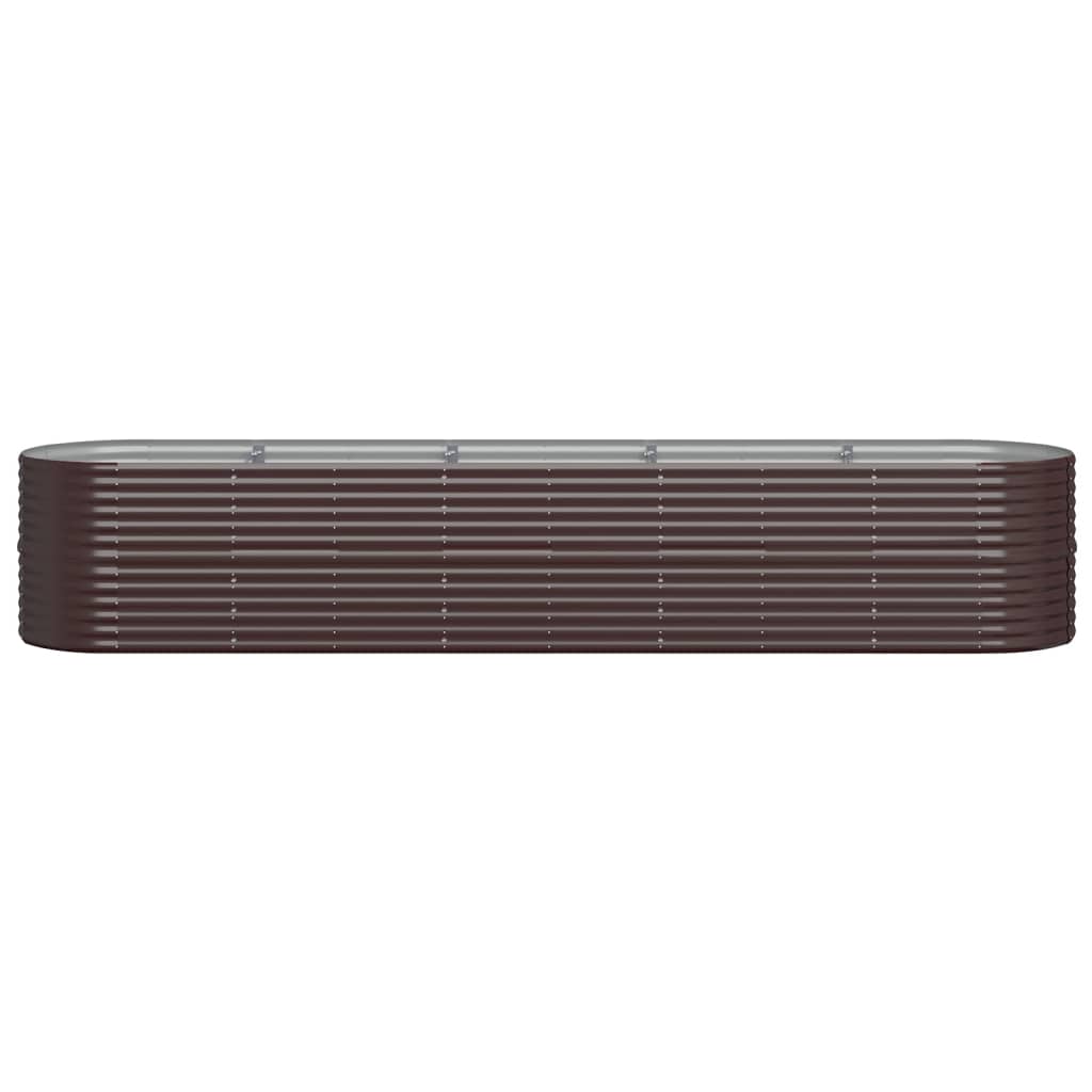Canteiro elevado jardim 368x80x68cm aço galvanizado castanho
