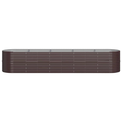 Canteiro elevado jardim 368x80x68cm aço galvanizado castanho