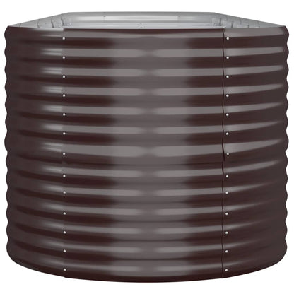 Canteiro elevado jardim 368x80x68cm aço galvanizado castanho