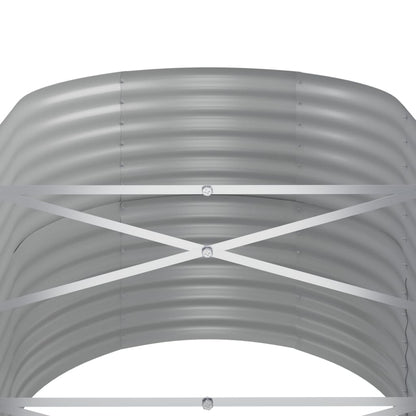 Canteiro elevado jardim 368x80x68cm aço galvanizado castanho