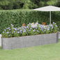 Canteiro elevado jardim 368x80x68cm aço galvanizado prateado