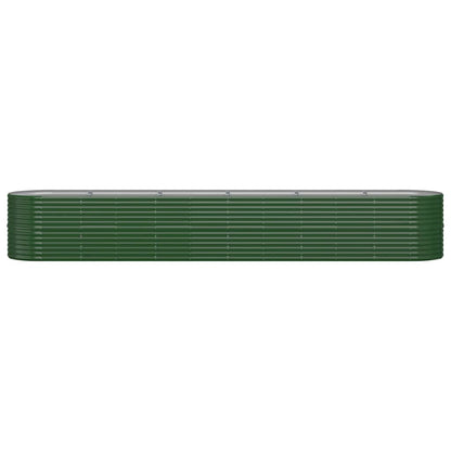 Canteiro elevado jardim 440x80x68 cm aço galvanizado verde