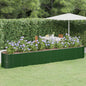 Canteiro elevado jardim 440x80x68 cm aço galvanizado verde