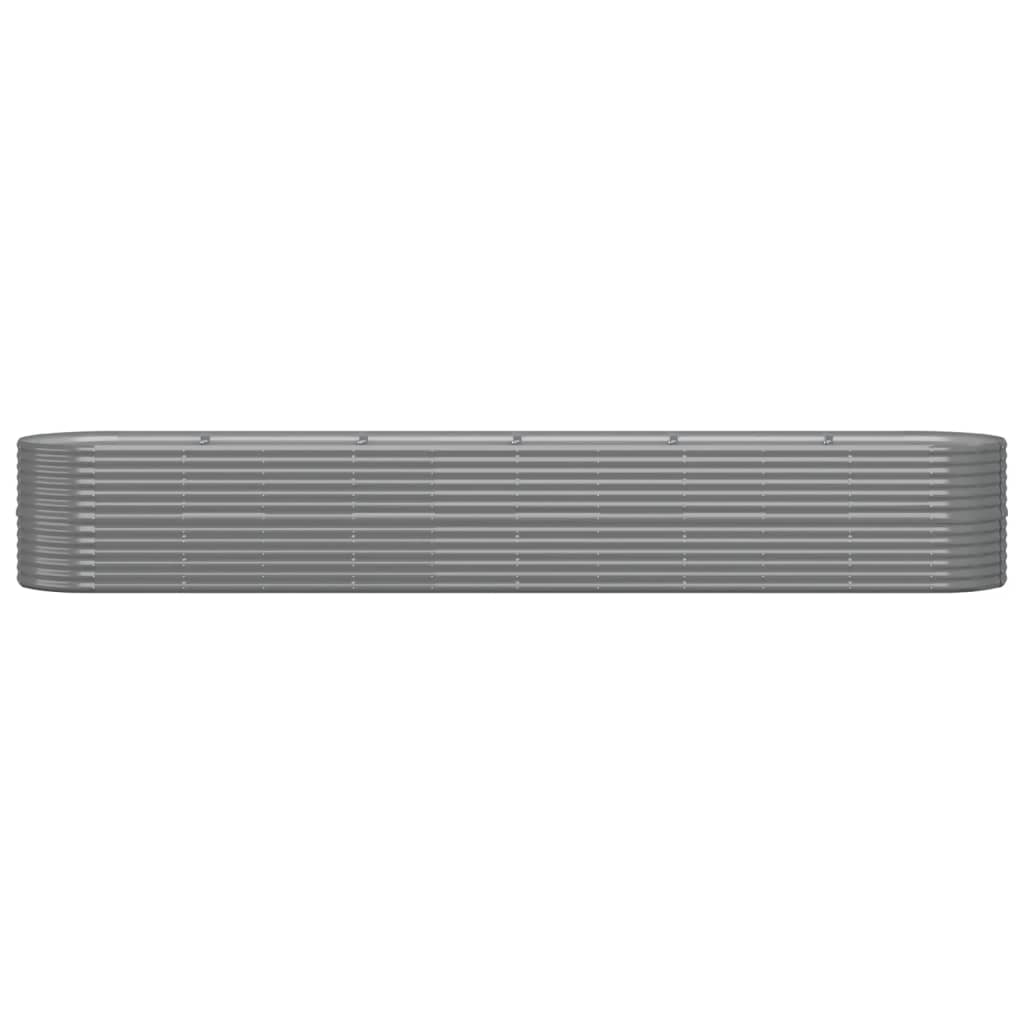 Canteiro elevado jardim 440x80x68cm aço galvanizado cinzento