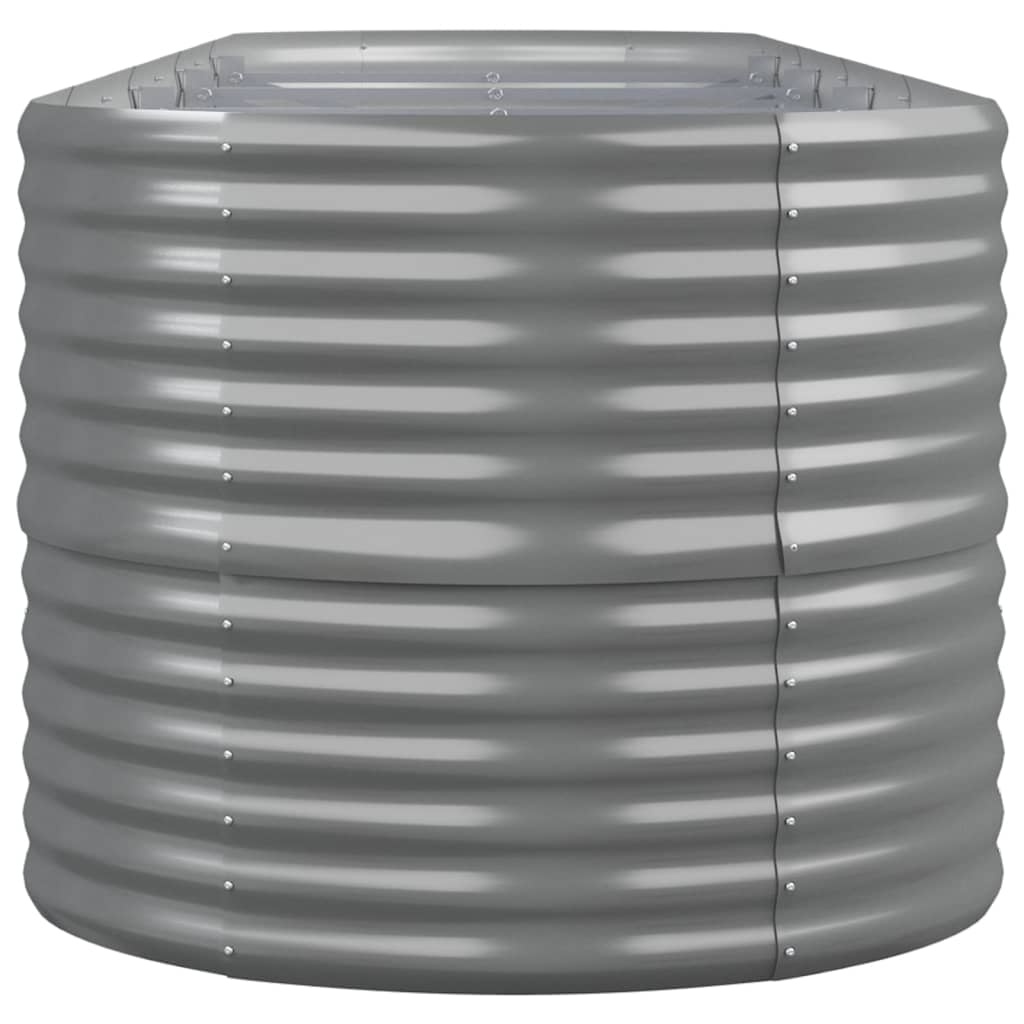 Canteiro elevado jardim 440x80x68cm aço galvanizado cinzento