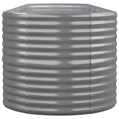 Canteiro elevado jardim 440x80x68cm aço galvanizado cinzento