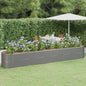 Canteiro elevado jardim 440x80x68cm aço galvanizado cinzento