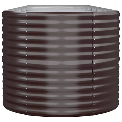 Canteiro elevado jardim 440x80x68cm aço galvanizado castanho