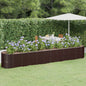 Canteiro elevado jardim 440x80x68cm aço galvanizado castanho