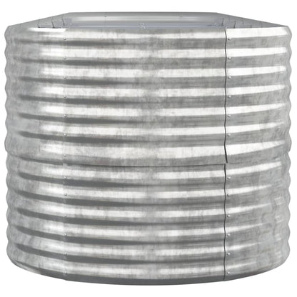 Canteiro elevado jardim 440x80x68cm aço galvanizado prateado