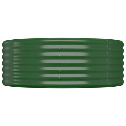 Canteiro elevado jardim 100x100x36 cm aço galvanizado verde