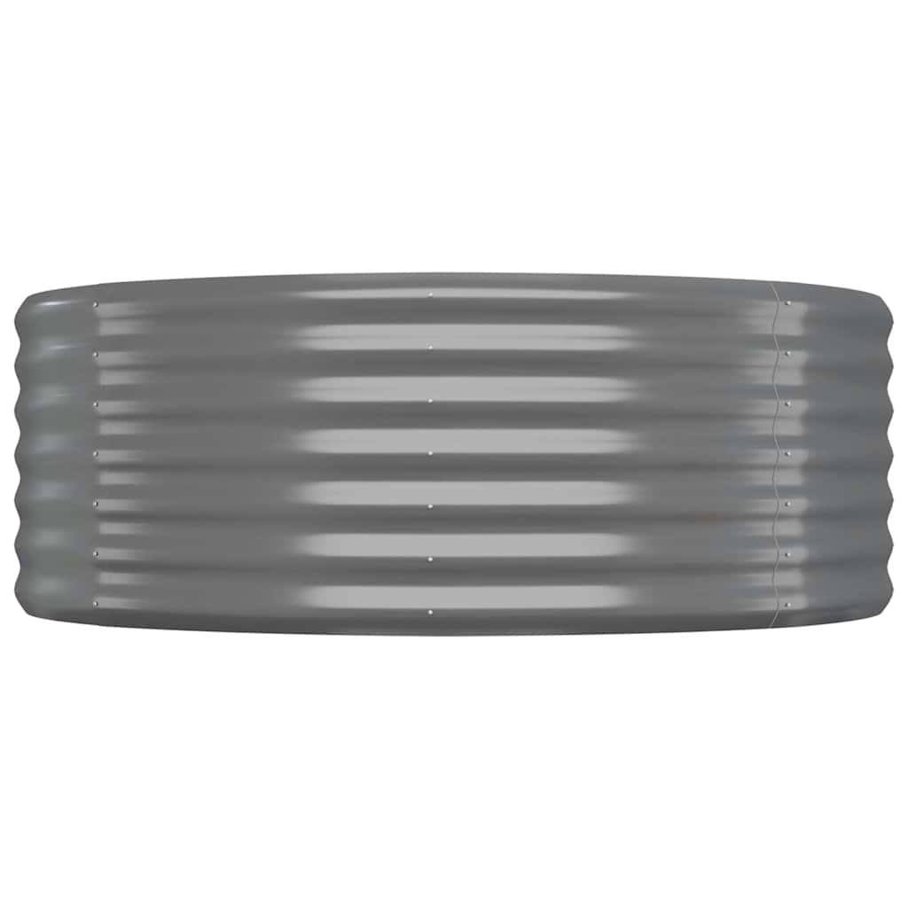 Canteiro elevado jardim 100x100x36 aço galvanizado cinzento