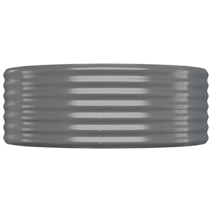 Canteiro elevado jardim 100x100x36 aço galvanizado cinzento