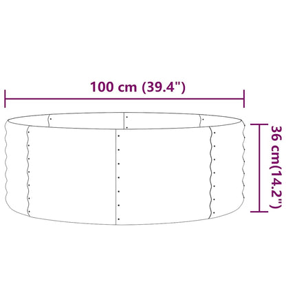 Canteiro elevado jardim 100x100x36 aço galvanizado castanho