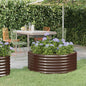 Canteiro elevado jardim 100x100x36 aço galvanizado castanho