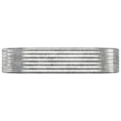 Canteiro elevado jardim 175x100x36 aço galvanizado prateado