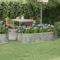 Canteiro elevado jardim 175x100x36 aço galvanizado prateado