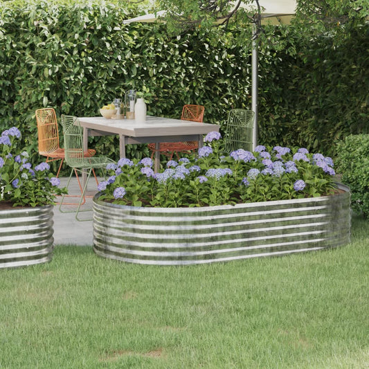 Canteiro elevado jardim 175x100x36 aço galvanizado prateado