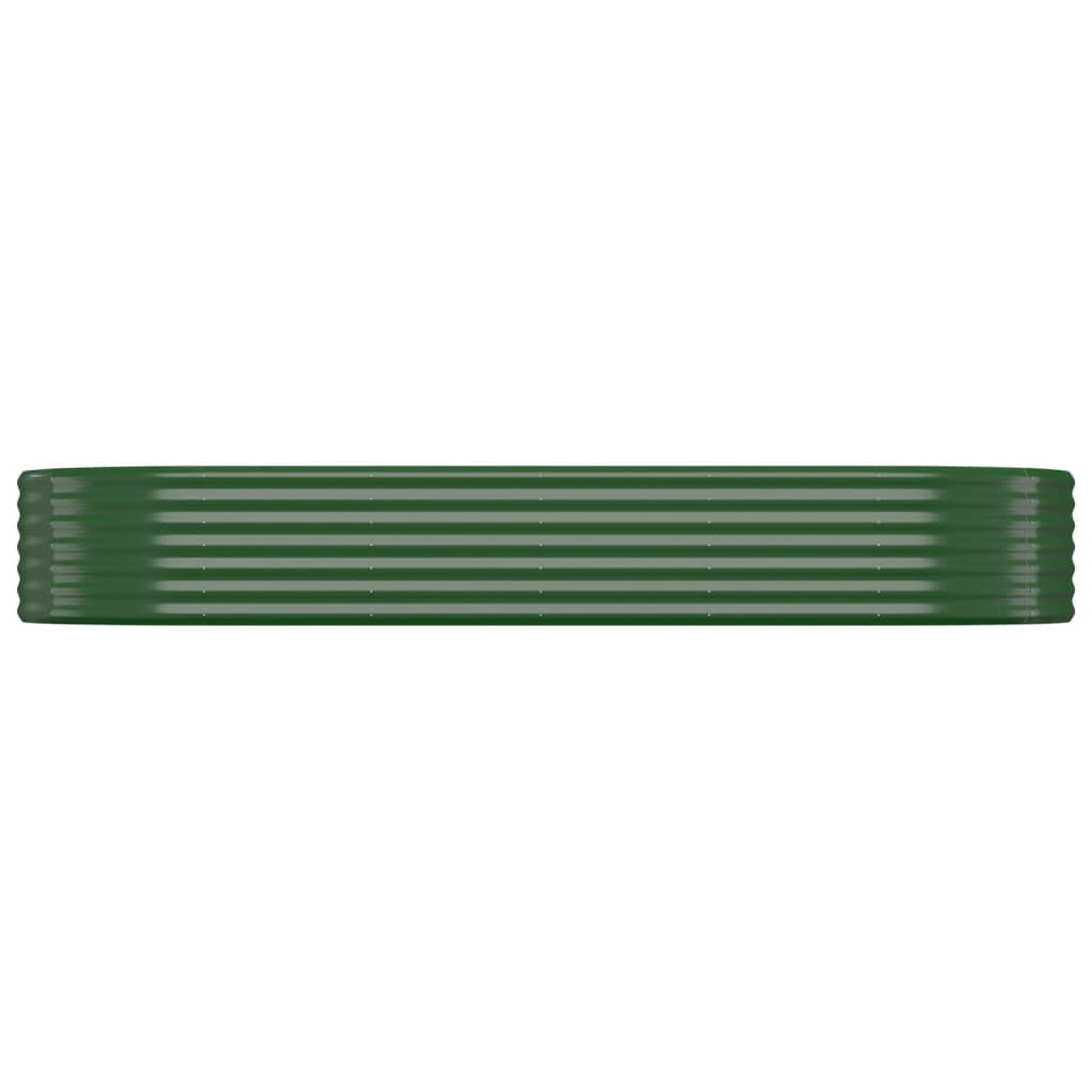 Canteiro elevado jardim 249x100x36 cm aço galvanizado verde