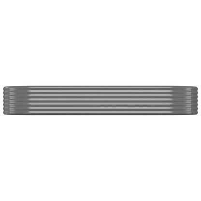Canteiro elevado jardim 249x100x36 aço galvanizado cinzento