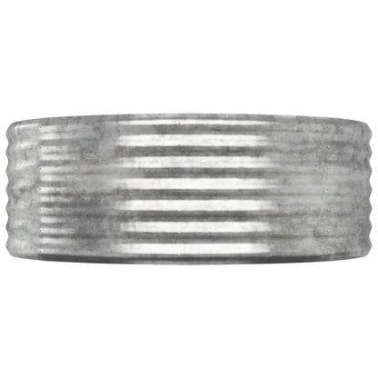 Canteiro elevado jardim 249x100x36 aço galvanizado prateado