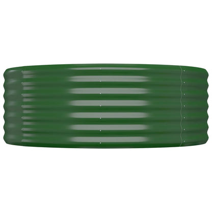 Canteiro elevado jardim 322x100x36 cm aço galvanizado verde