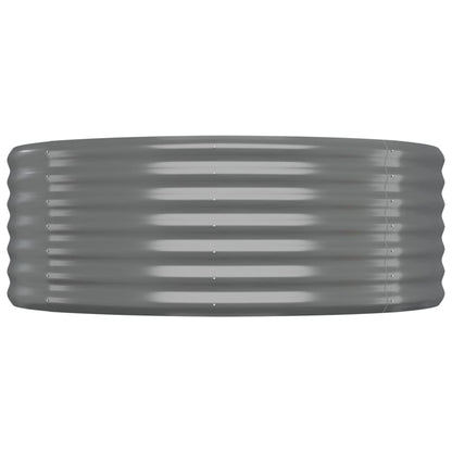 Canteiro elevado jardim 322x100x36 aço galvanizado cinzento
