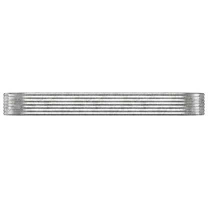 Canteiro elevado jardim 322x100x36 aço galvanizado prateado
