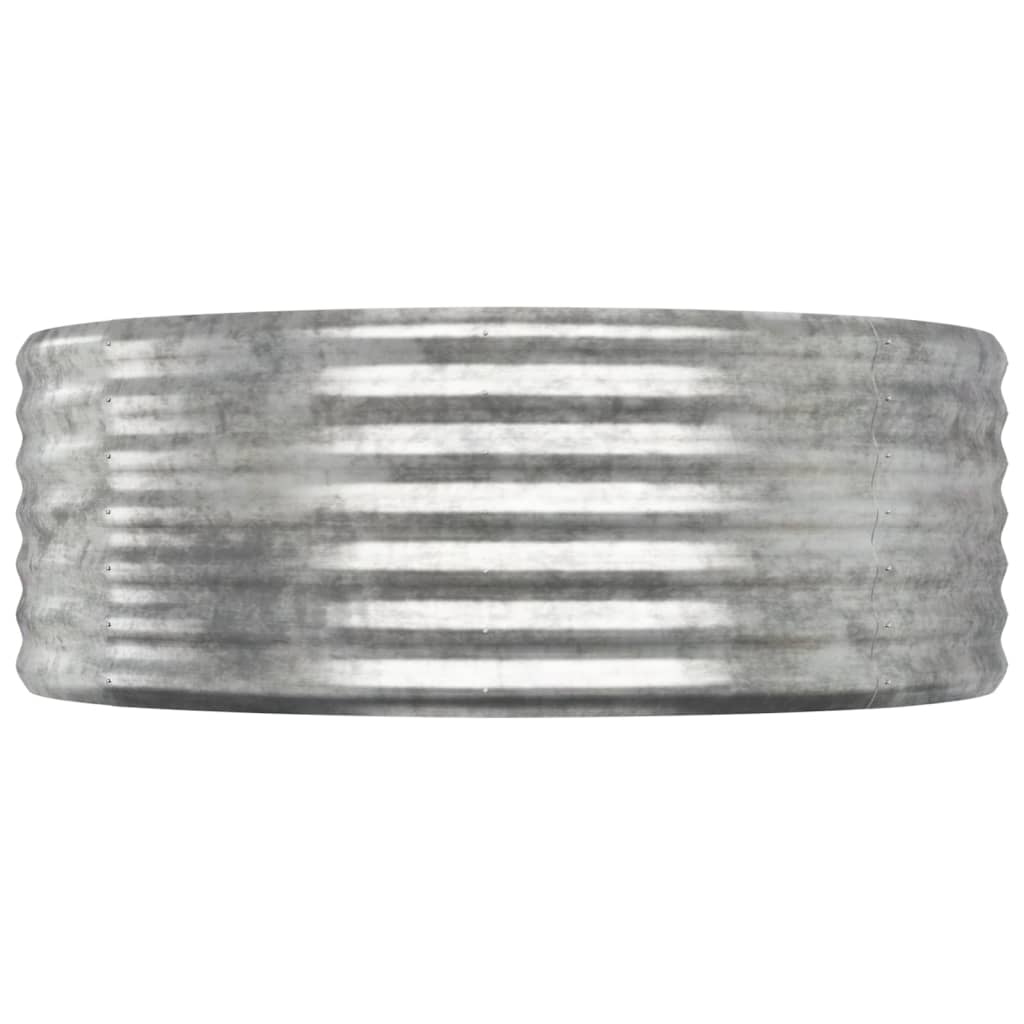 Canteiro elevado jardim 322x100x36 aço galvanizado prateado