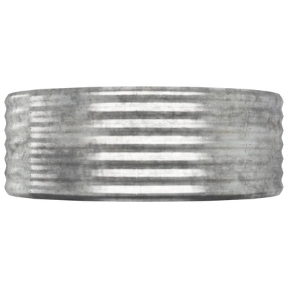 Canteiro elevado jardim 322x100x36 aço galvanizado prateado
