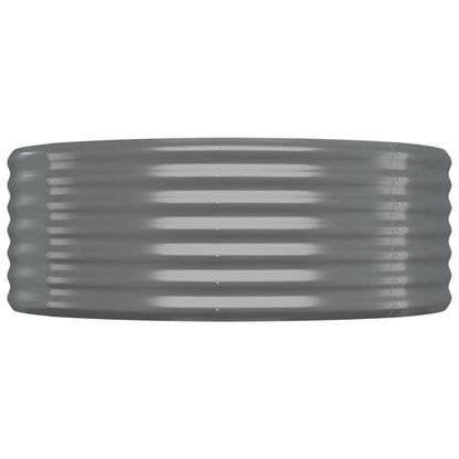 Canteiro elevado jardim 507x100x36 aço galvanizado cinzento