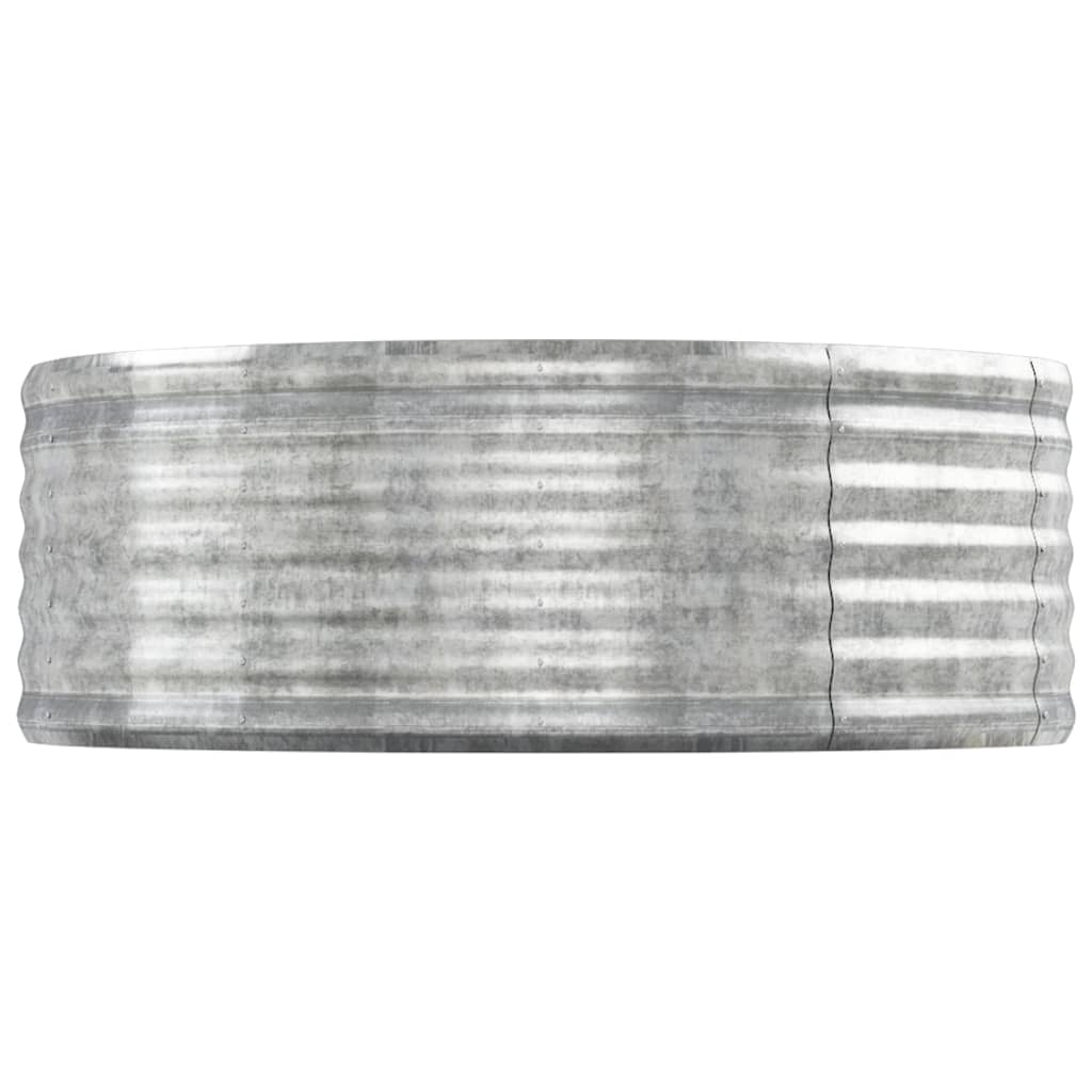 Canteiro elevado jardim 544x100x36 aço galvanizado prateado