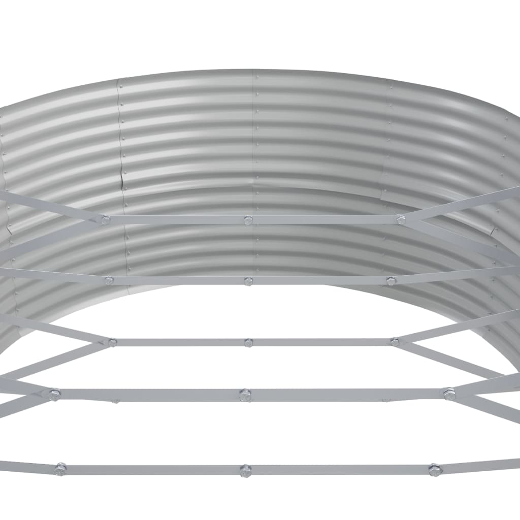 Canteiro elevado jardim 544x100x36 aço galvanizado prateado