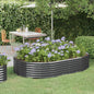Canteiro elevado jardim 214x140x36 aço galvanizado antracite