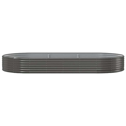 Canteiro elevado de jardim em aço galvanizado 296x140x36 cm antracite