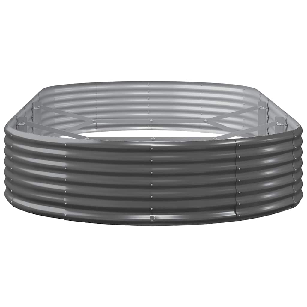 Canteiro elevado de jardim em aço galvanizado 296x140x36 cm antracite