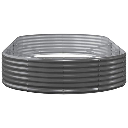 Canteiro elevado de jardim em aço galvanizado 296x140x36 cm antracite