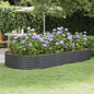 Canteiro elevado de jardim em aço galvanizado 296x140x36 cm antracite