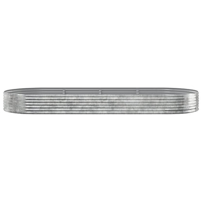 Canteiro elevado jardim 373x140x36 aço galvanizado prateado