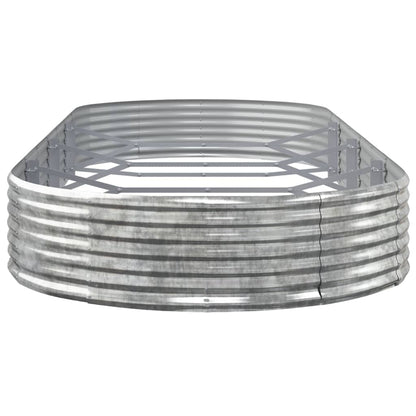 Canteiro elevado jardim 373x140x36 aço galvanizado prateado