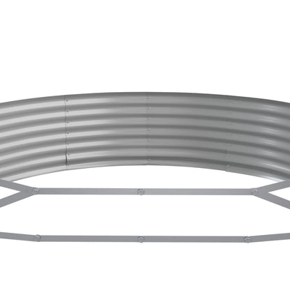 Canteiro elevado jardim 373x140x36 aço galvanizado prateado
