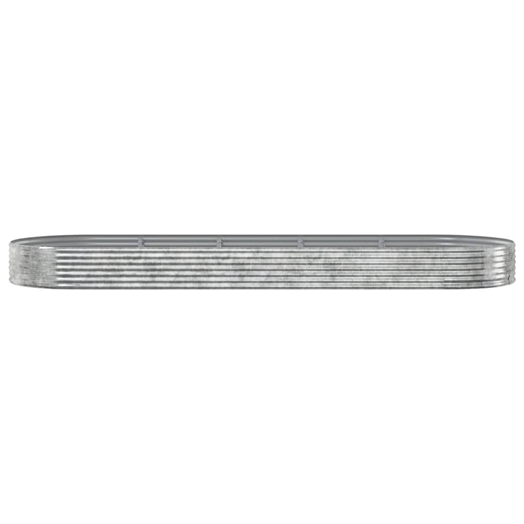 Canteiro elevado jardim 450x140x36 aço galvanizado prateado