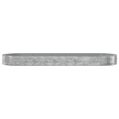 Canteiro elevado jardim 450x140x36 aço galvanizado prateado