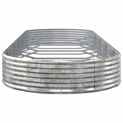 Canteiro elevado jardim 450x140x36 aço galvanizado prateado